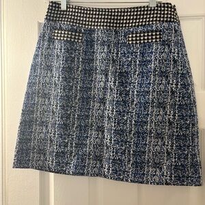CAbi Blue and Black A-Line Skirt